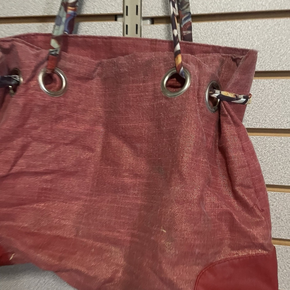TRUE RELIGION Fragrances Hippie Chic Tote Bag Purse Red/Multi Color Drawstring! - Picture 6 of 8